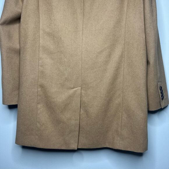 Banana Republic Men's Chesterfield Coat Sz L Camel Wool Blend Topcoat 3-Button - Picture 9 of 16